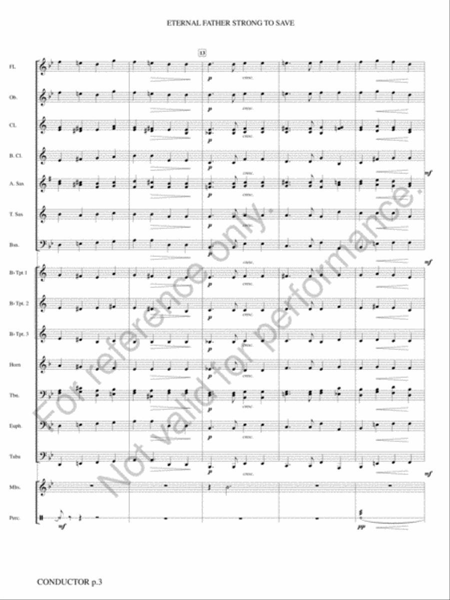 Eternal Father, Strong to Save Concert Band scores gallery preview page 4