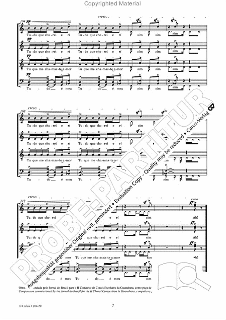 Sabia, coracoa de uma viola 4-Part scores gallery preview page 8