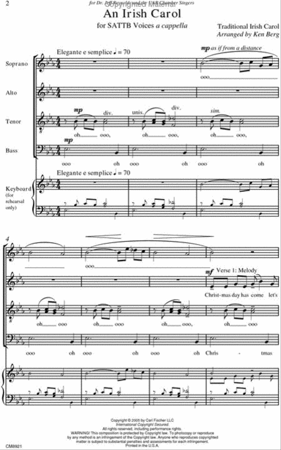 An Irish Carol SATTB scores gallery preview page 2