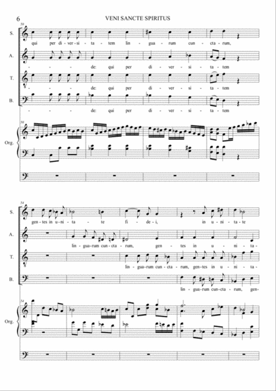 VENI SANCTE SPIRITUS - ALLELUIA - Mozart - K47 - For SATB Choir and Organ 3 staff VENI SANCTE SPIRITUS - ALLELUIA - Mozart - K47 - For SATB Choir and Organ 3 staff 4-Part scores gallery preview page 6