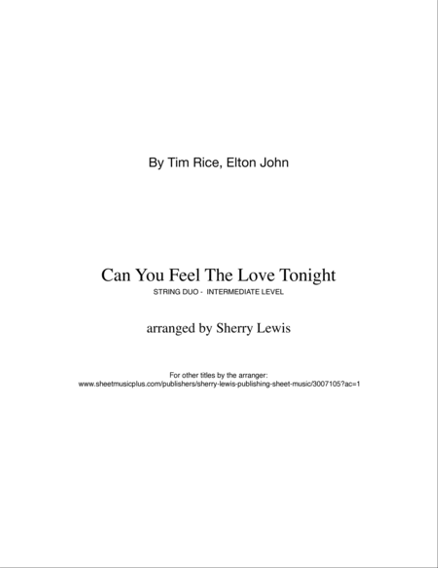 Can You Feel The Love Tonight String Duet scores gallery preview page 2