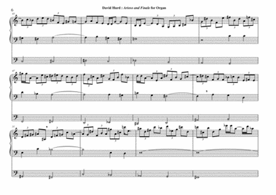 David Hurd: Arioso and Finale for organ