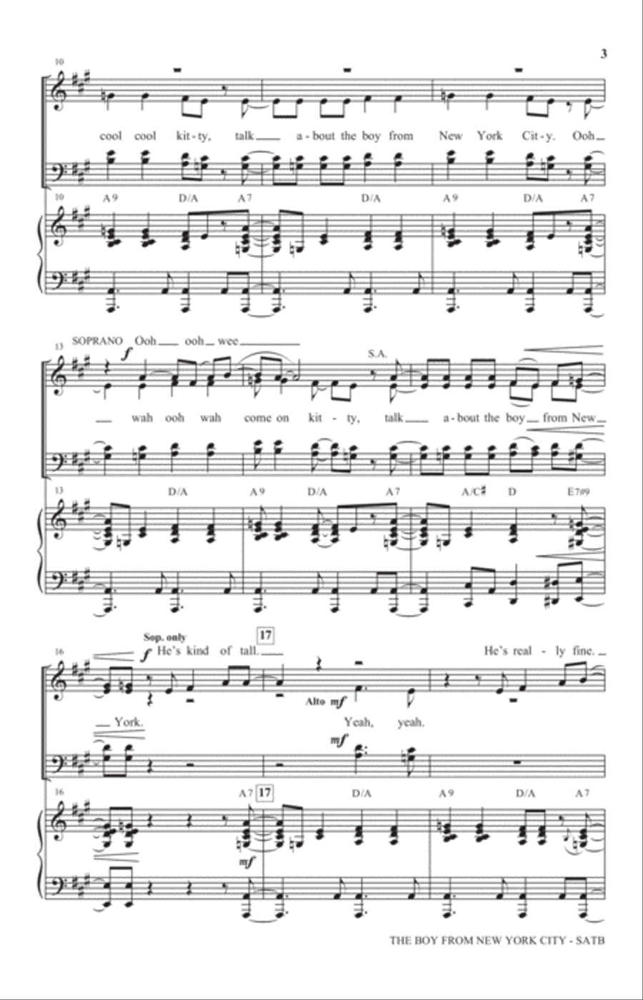 The Boy From New York City 4-Part scores gallery preview page 2