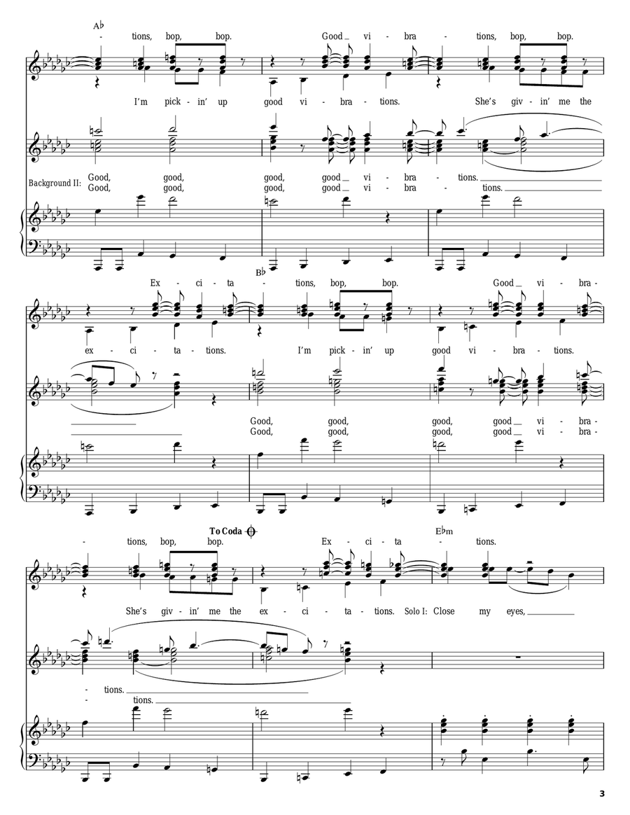 Good Vibrations Piano, Vocal scores gallery preview page 3