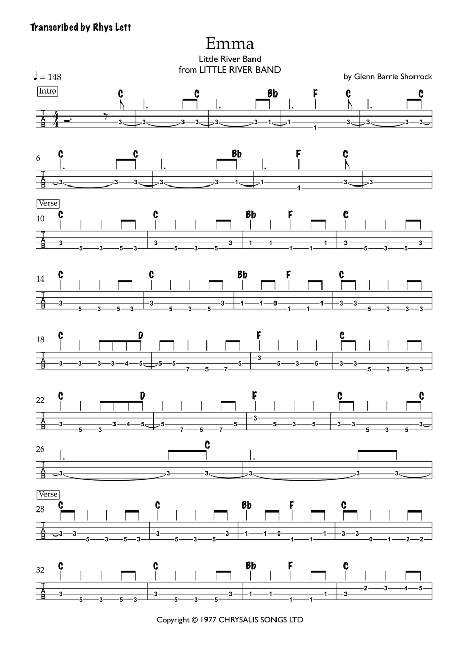 Emma Acoustic Guitar scores gallery preview page 1