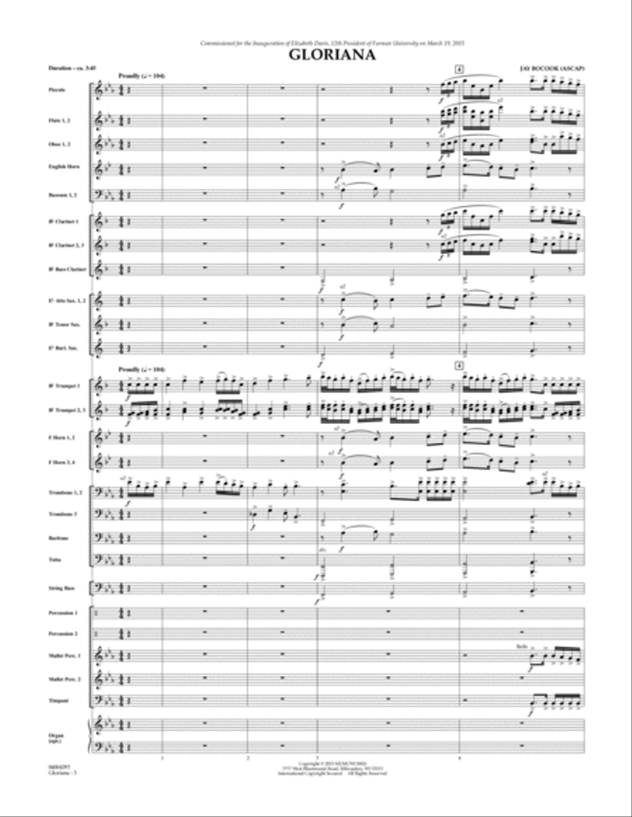 Gloriana - Conductor Score (Full Score) Concert Band scores gallery preview page 3