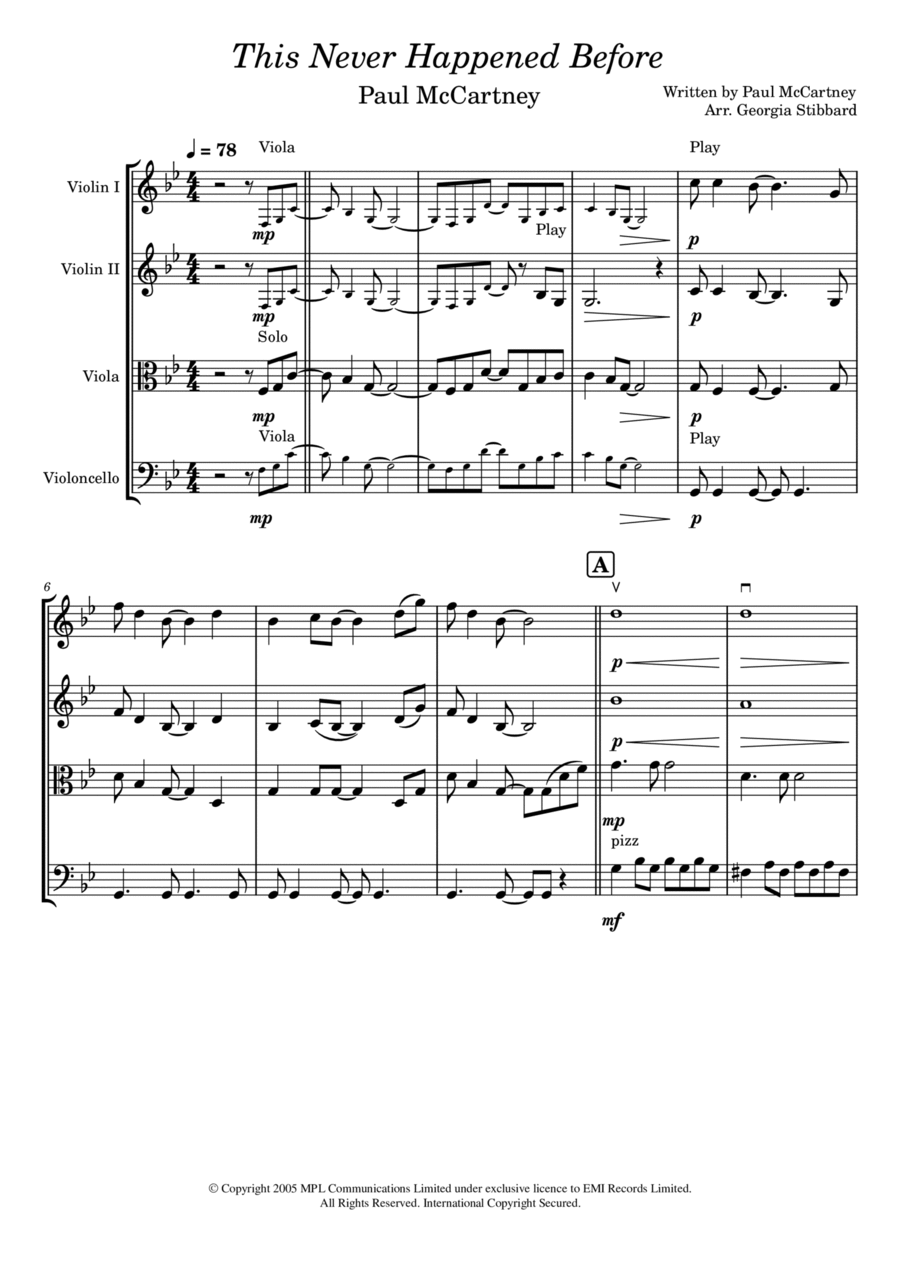 This Never Happened Before String Quartet scores gallery preview page 1