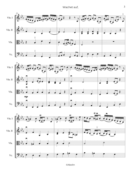 Bach: Wachet auf, BWV 140 - String Quartet image number null
