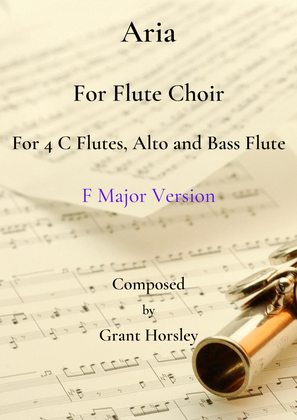 Book cover for "Aria" for Flute Choir- F major version