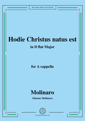 Book cover for Molinaro-Hodie Christus natus est,in D flat Major,for A cappella