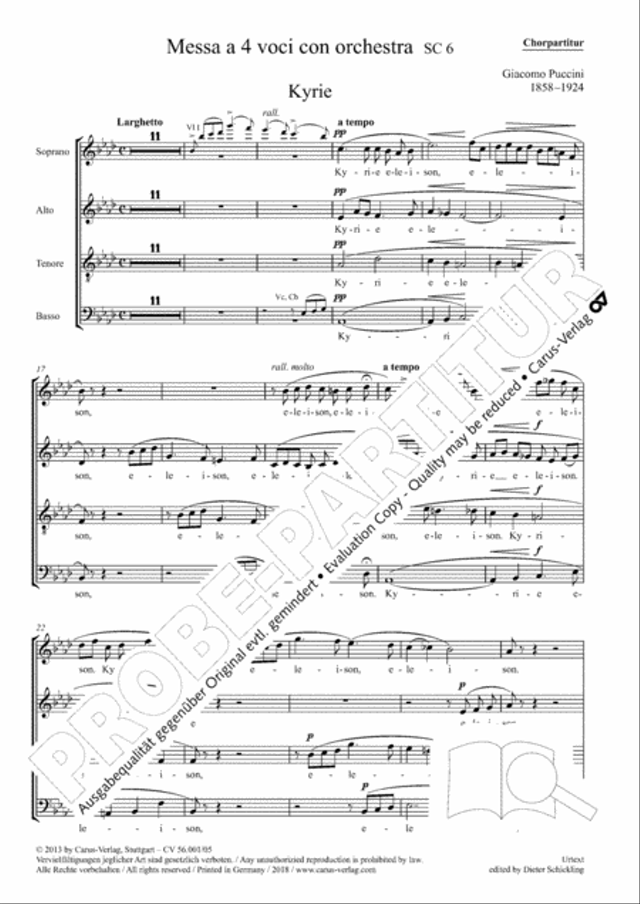Edizione Nazionale delle Opere di Giacomo Puccini. III. Vocal music; 2. Messa a 4 voci (vol. III/2) 4-Part scores gallery preview page 2