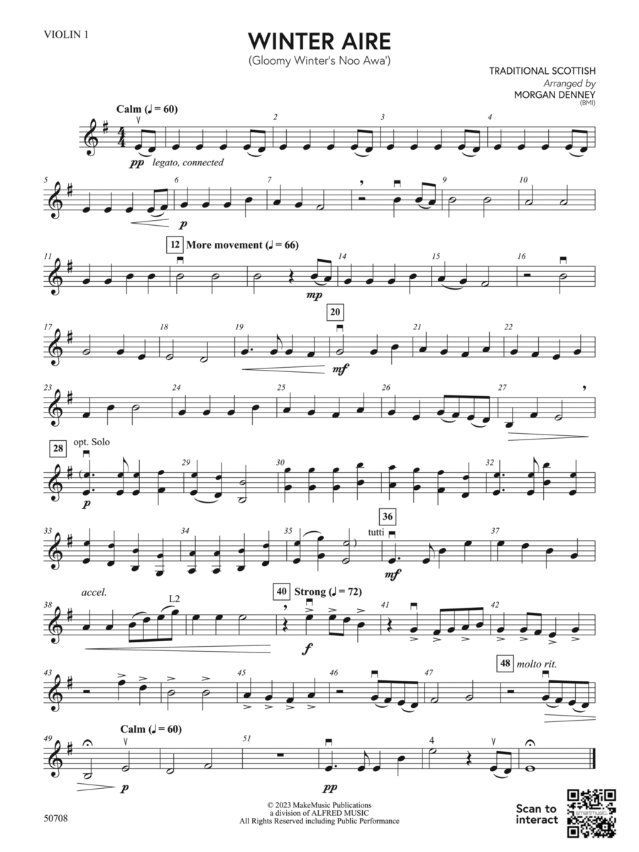 Winter Aire: 1st Violin String Orchestra scores gallery preview page 1