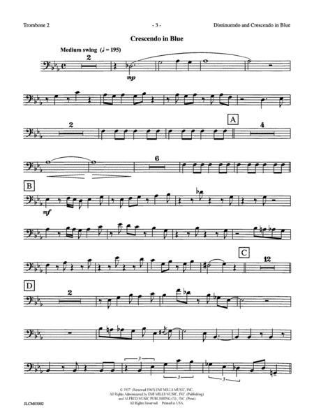 Diminuendo and Crescendo in Blue: 2nd Trombone