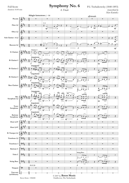 Symphony No. 6 B minor 'Pathétique'