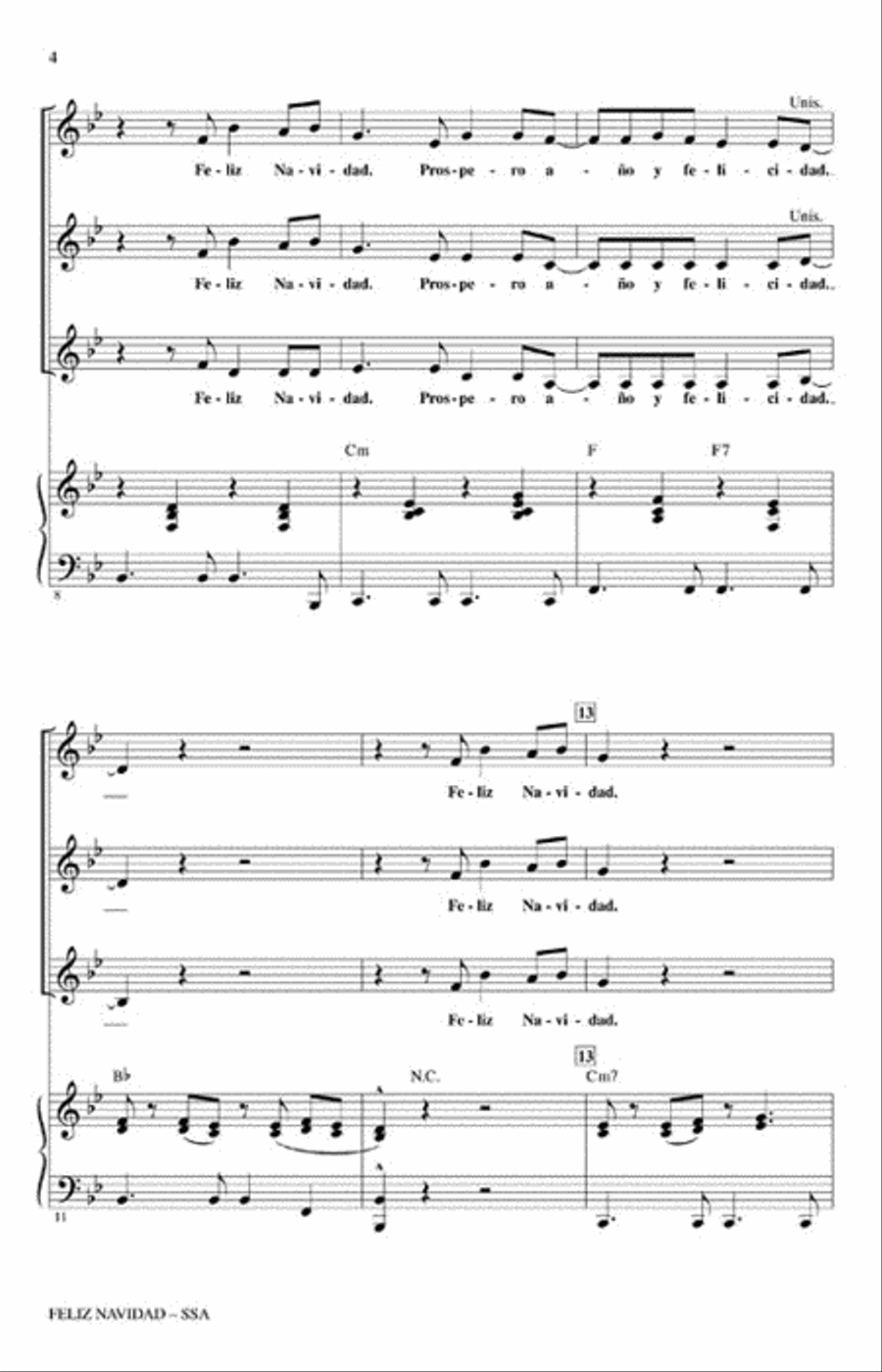 Feliz Navidad SSA scores gallery preview page 3
