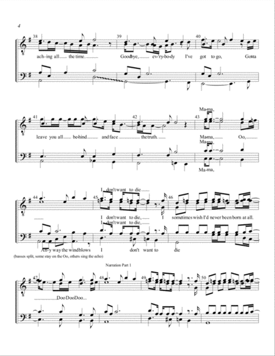 Bohemian Rhapsody Bohemian Rhapsody TTBB scores gallery preview page 4