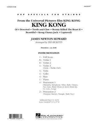 Book cover for King Kong - Full Score