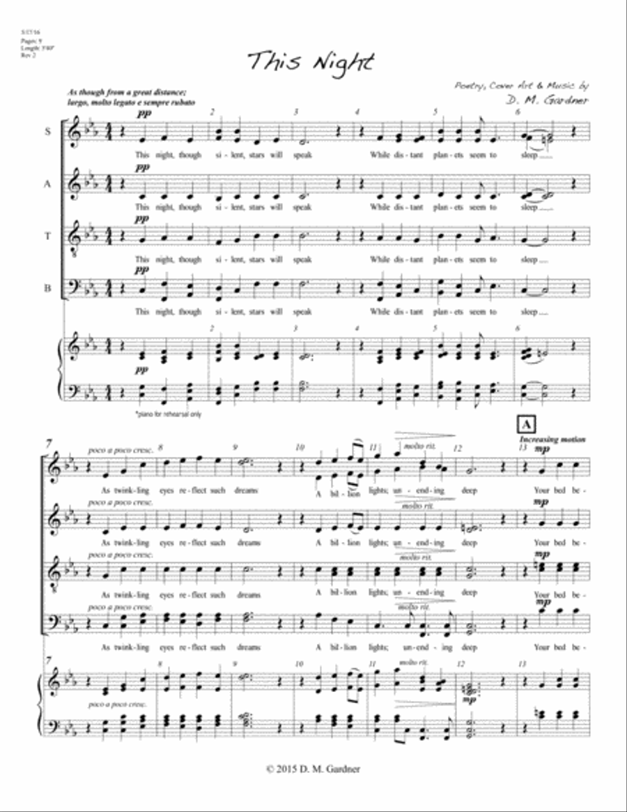 This Night (SATB divisi, unaccompanied) Divisi scores gallery preview page 3