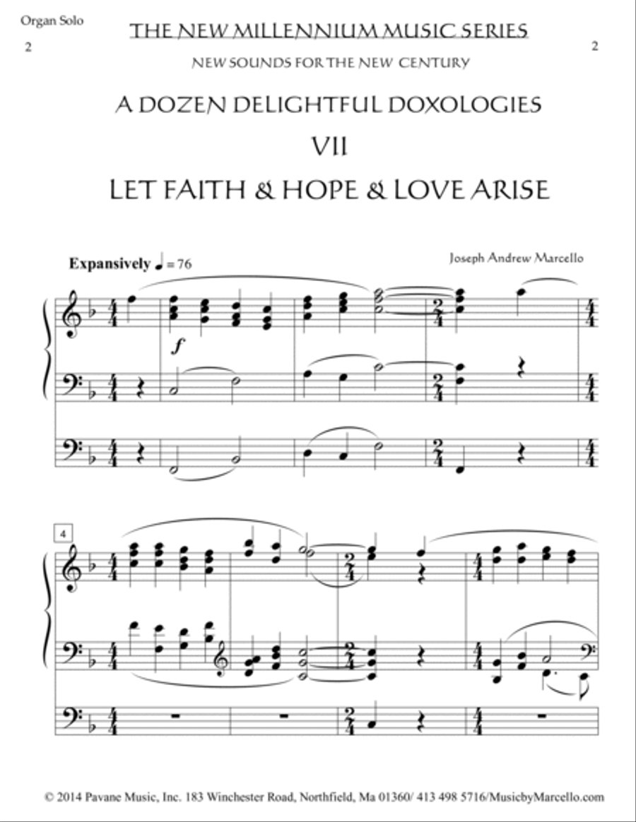 Delightful Doxology VI - 'From All That Dwell Beneath the Skies' - Organ - Key of F Organ Solo scores gallery preview page 2