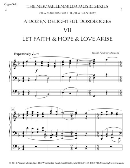 Delightful Doxology VI - 'From All That Dwell Beneath the Skies' - Organ - Key of F image number null