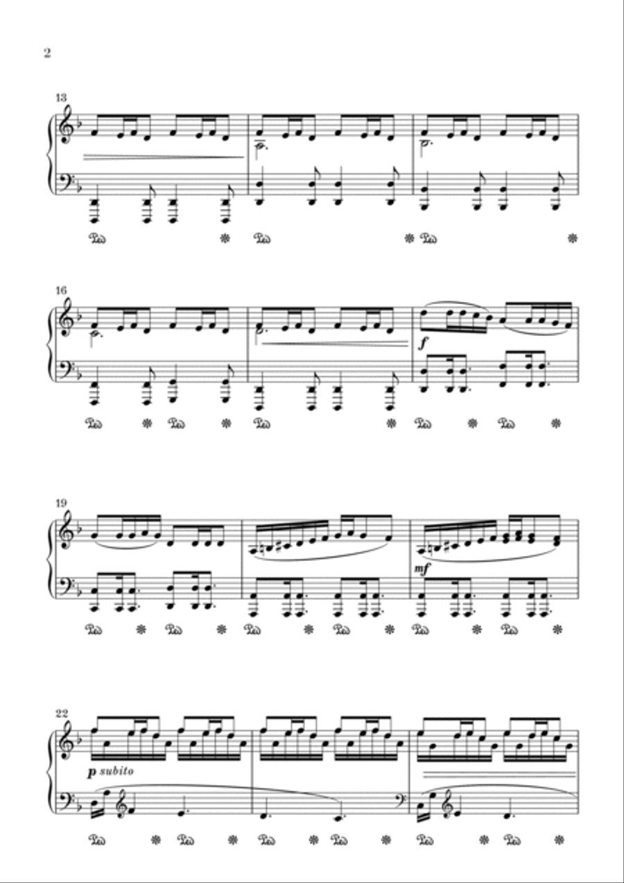 Carol of The Bells - Advanced Piano Piano Solo scores gallery preview page 2