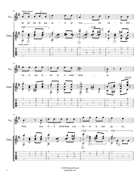 La Lontananza (for Voice and Guitar)