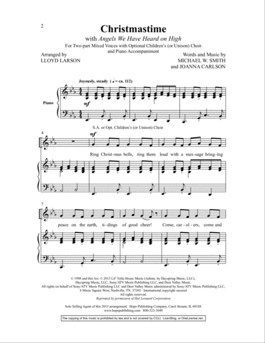 Christmastime Unison Choir scores gallery preview page 2