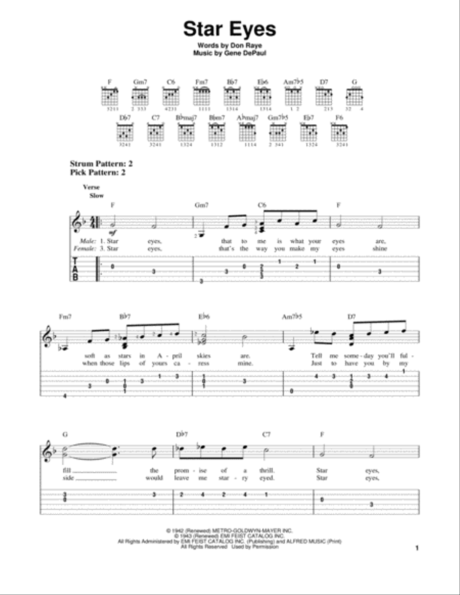 Star Eyes Electric Guitar scores gallery preview page 1