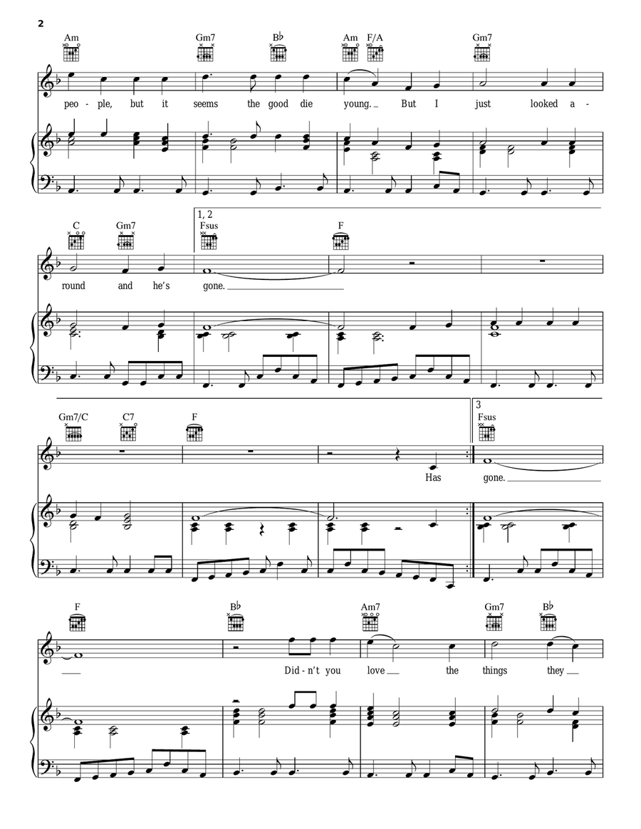 Abraham, Martin And John Piano, Vocal, Guitar scores gallery preview page 2