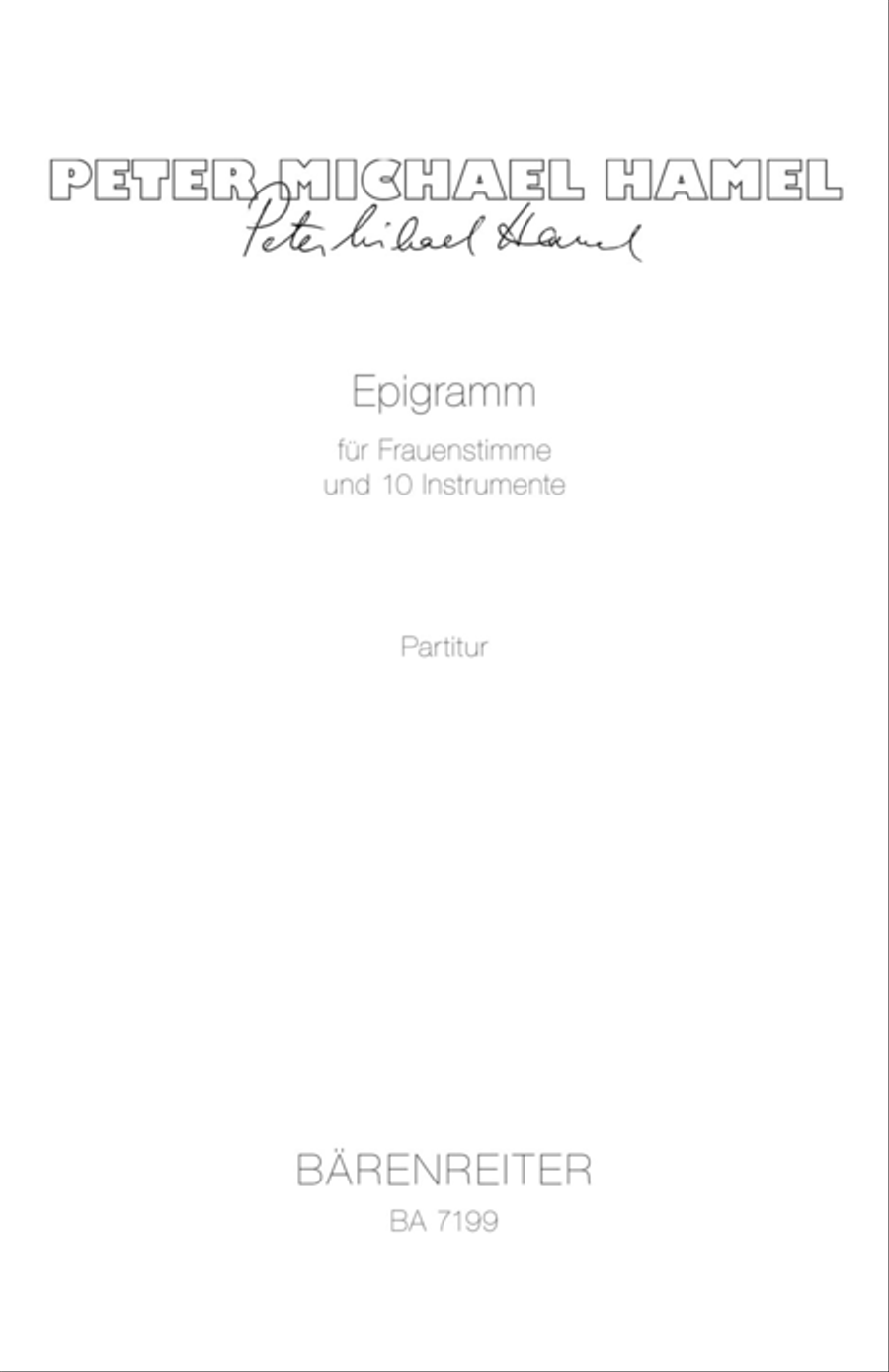 Epigramm for Female Voice and 10 Instruments Orchestra scores gallery preview page 1
