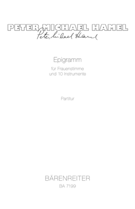 Epigramm for Female Voice and 10 Instruments