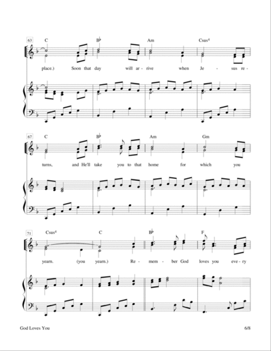 God Loves You (SA Duet, High Voice) SA scores gallery preview page 6