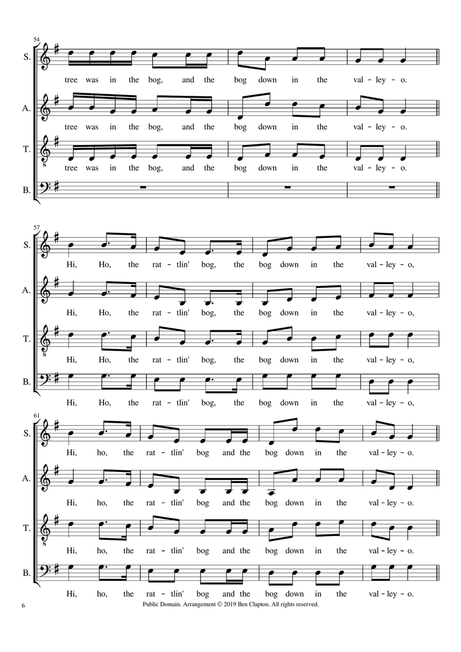 Rattlin' Bog 4-Part scores gallery preview page 6