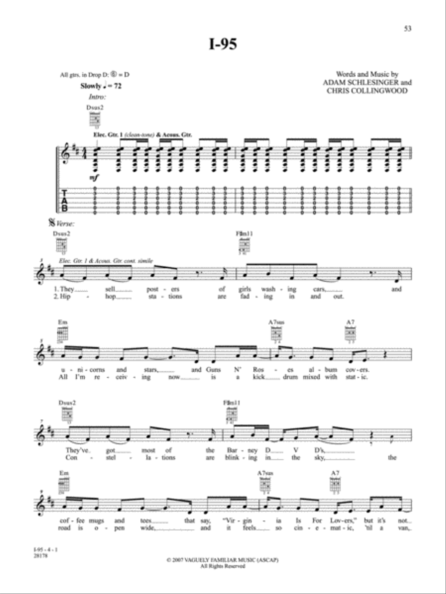 I-95 Guitar Tablature scores gallery preview page 1