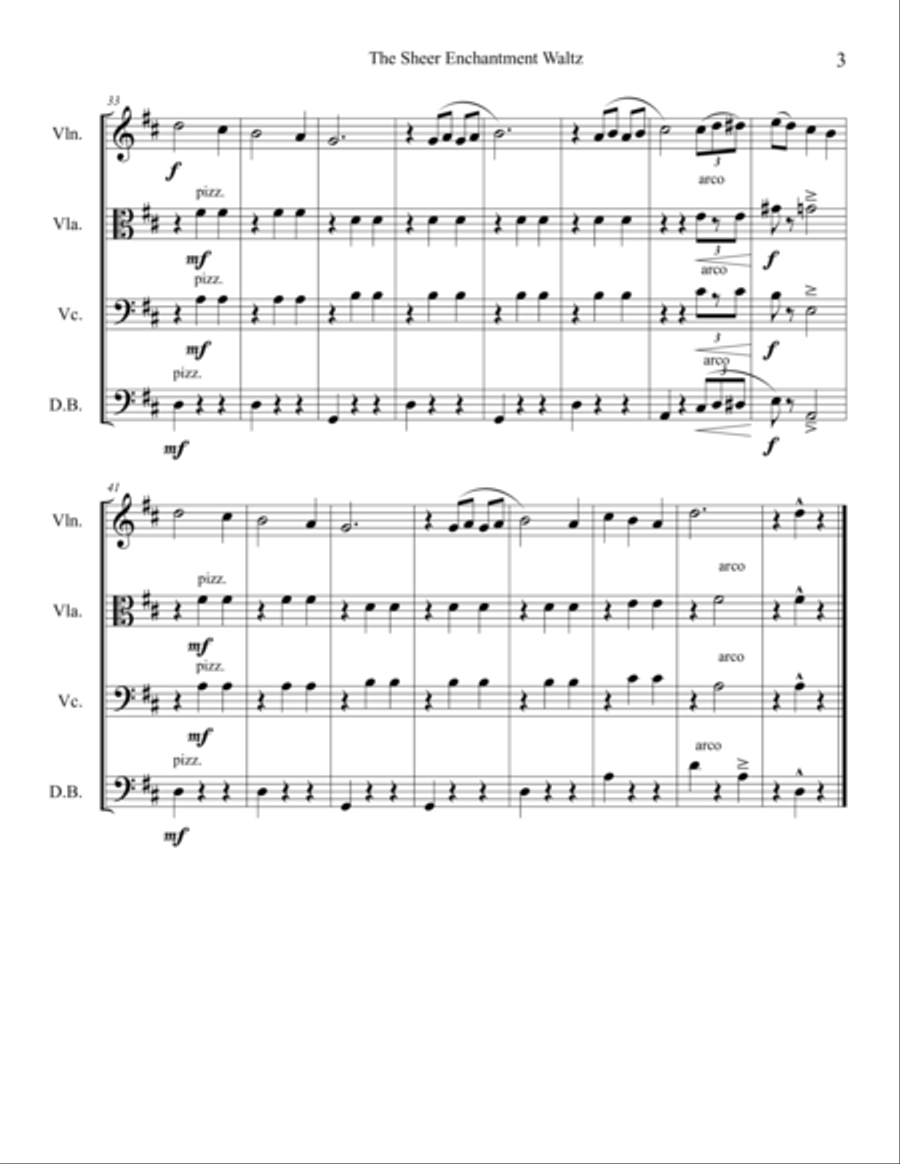 The Sheer Enchantment Waltz String Quartet scores gallery preview page 4