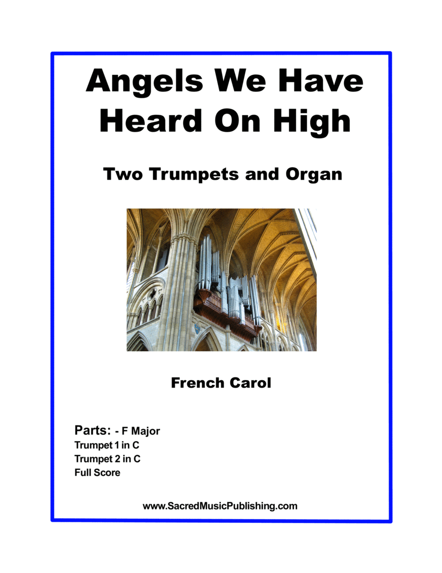 Angels We Have Heard for Two Trumpets and Organ Trumpet Duet scores gallery preview page 1