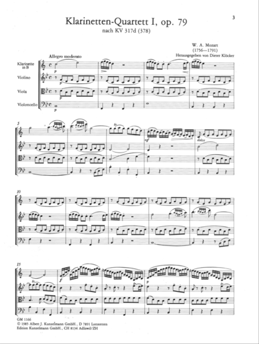 Clarinet quartet no. 1 Clarinet scores gallery preview page 2