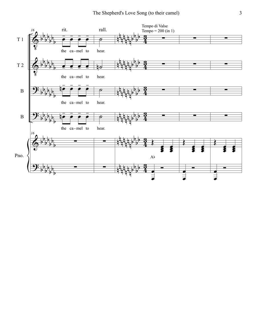 The Shepherds' Love Song (To Their Camel) 3-Part scores gallery preview page 4