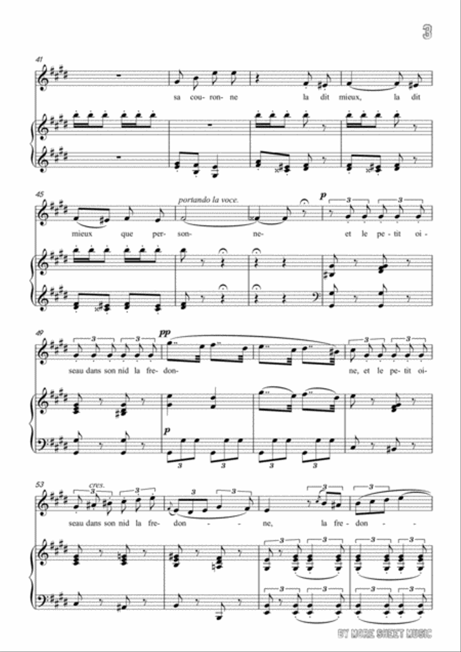 Meyerbeer-Chant de mai in E Major,for Voice and Piano Voice Solo scores gallery preview page 5