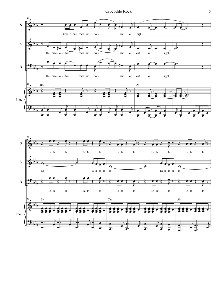 Crocodile Rock 3-Part scores gallery preview page 5