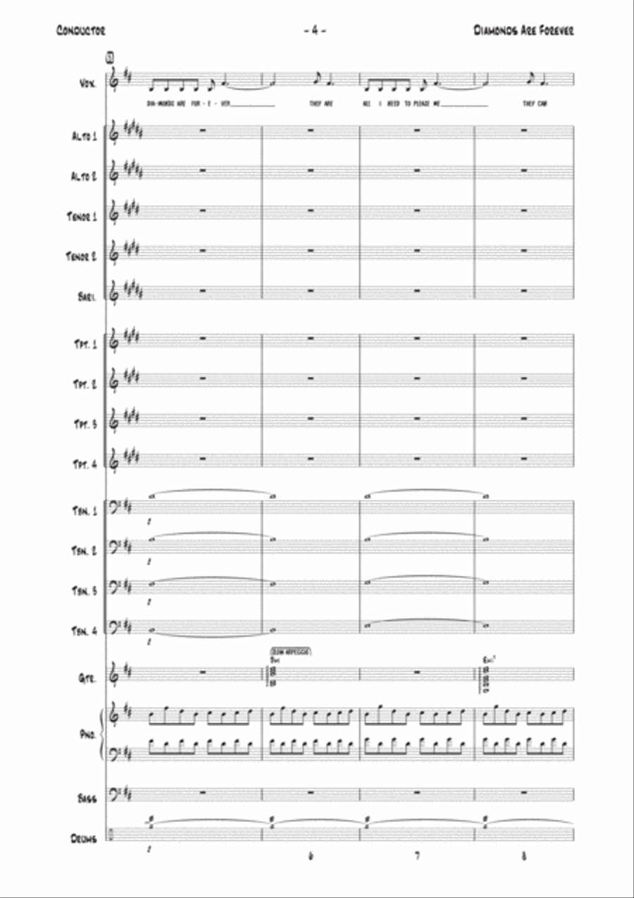 Diamonds Are Forever Jazz Ensemble scores gallery preview page 4