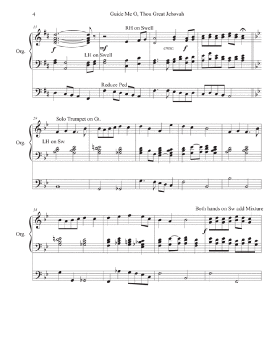 Guide Me O, Thou Great Jehovah ORGAN Solo Organ Solo scores gallery preview page 4