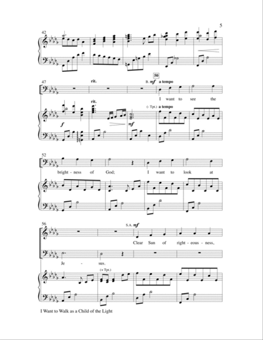 I Want to Walk as a Child of the Light 3-Part scores gallery preview page 5