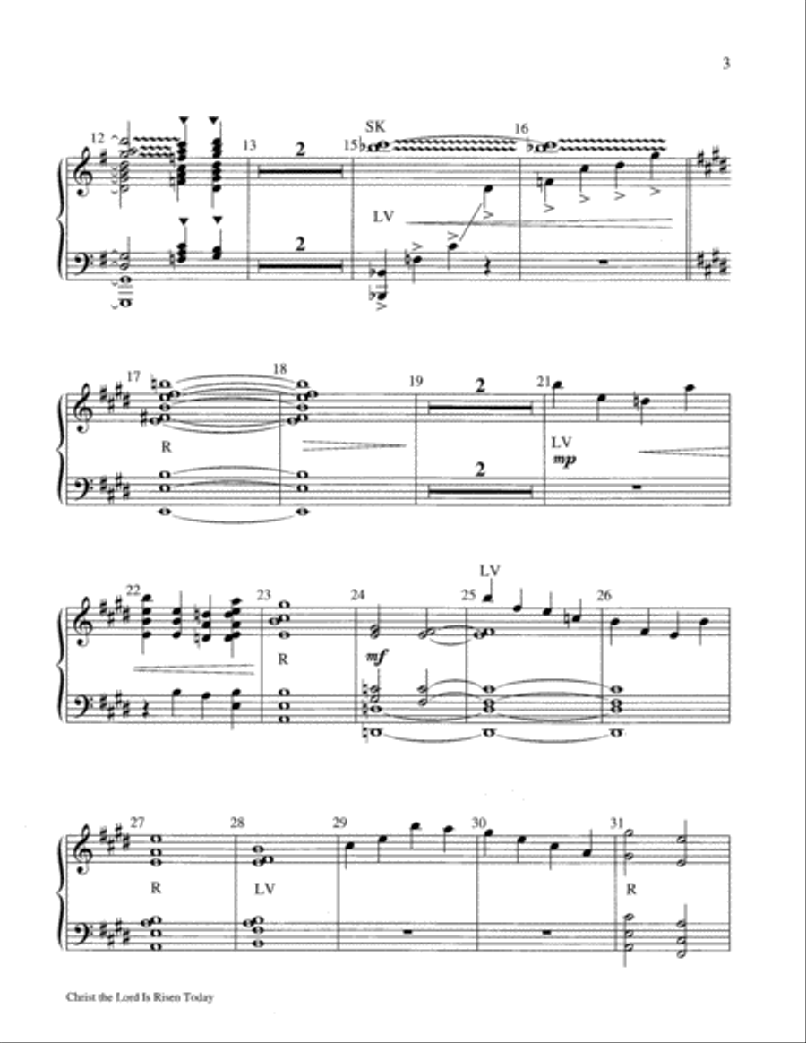 Christ the Lord Is Risen Today 4-Part scores gallery preview page 3