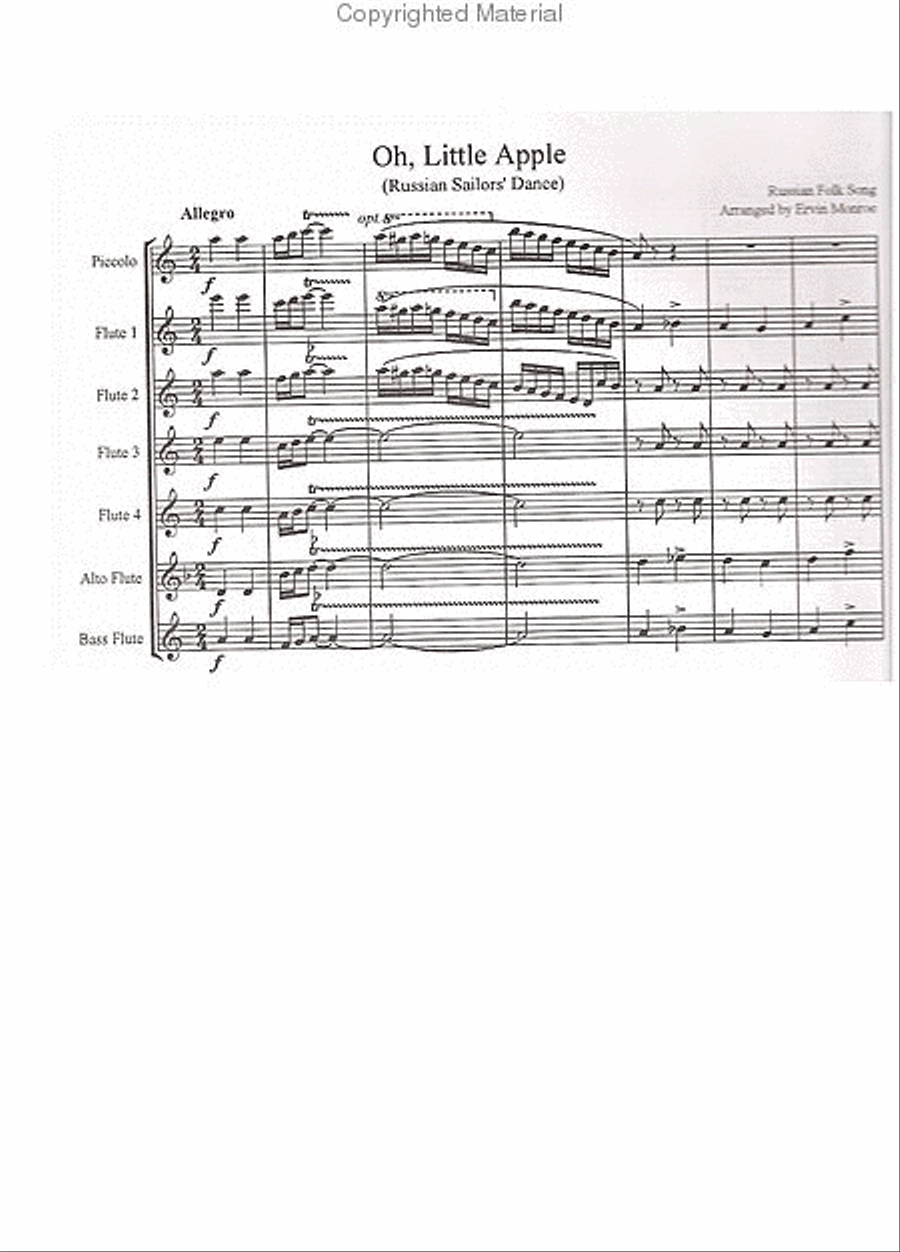 Oh, Little Apple (Russian Sailor's Dance) Flute Choir scores gallery preview page 2