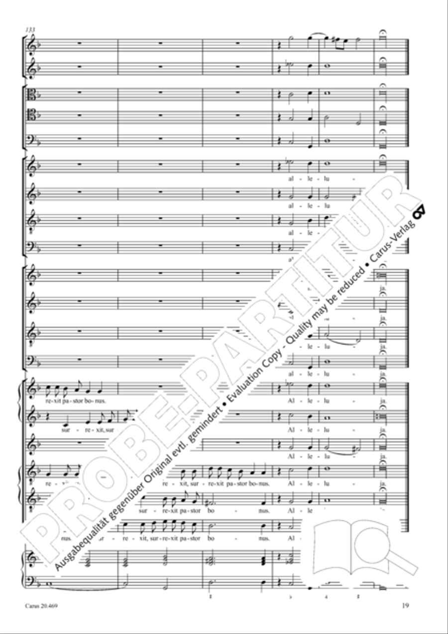 Surrexit pastor bonus (The shepherd blest is risen) 4-Part scores gallery preview page 20
