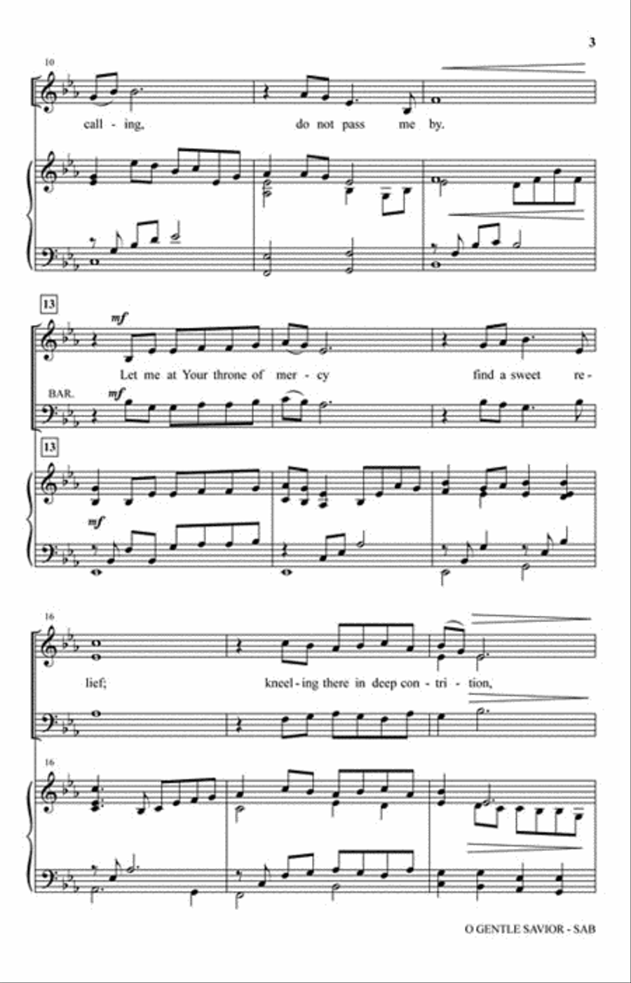 O Gentle Savior O Gentle Savior 3-Part scores gallery preview page 3