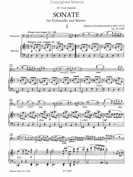 Music　Shostakovich　and　Piano　Sheet　Piano　Music　40　Dmitri　Accompaniment　Cello　Sheet　Sonata,　Plus　Op.　by