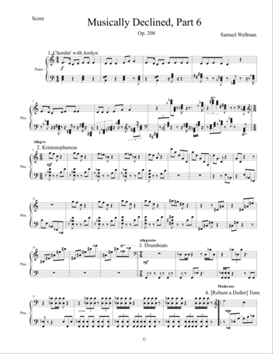 Musically Declined, Part 6 Piano Solo scores gallery preview page 1