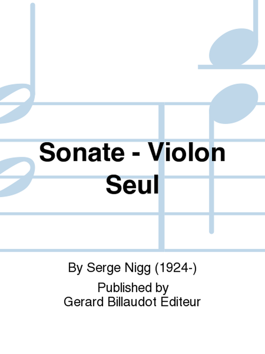 Sonate - Violon Seul